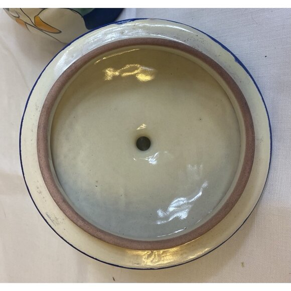 Mexican Talavera Pottery Colorful Calla Lilies Soup Bowl w/Handle and Lid Salsa - Picture 11 of 13